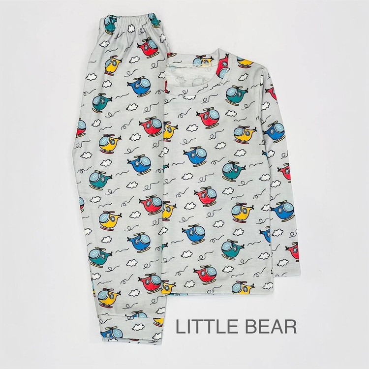 خرید آنلاین ست راحتی بچگانه طرح هلی کوپتر سایز 35 تا 45 مناسب سنین 1 تا 4 سال / فروشگاه بی بی ست