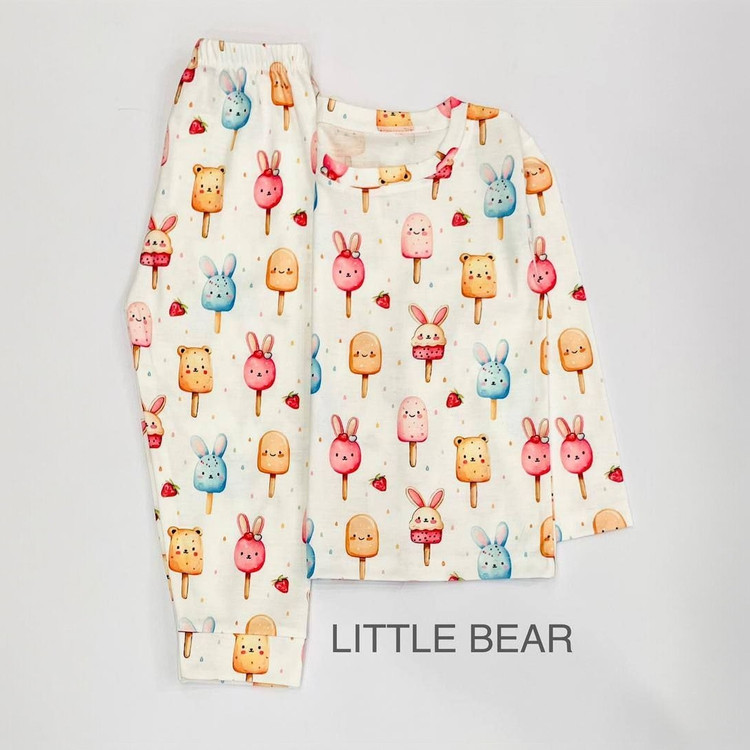 خرید آنلاین ست راحتی بچگانه طرح بستنی سایز 35 تا 45 مناسب سنین 1 تا 4 سال / فروشگاه بی بی ست