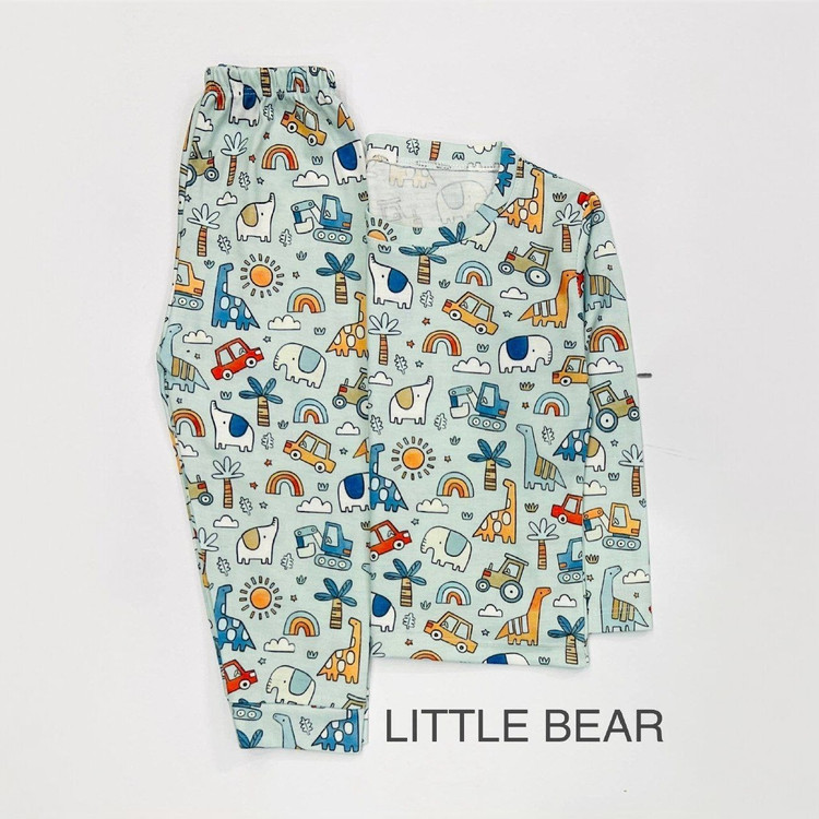 خرید آنلاین ست راحتی بچگانه طرح حیوانات و ماشین ها سایز 35 تا 45 مناسب سنین 1 تا 4 سال / فروشگاه بی بی ست