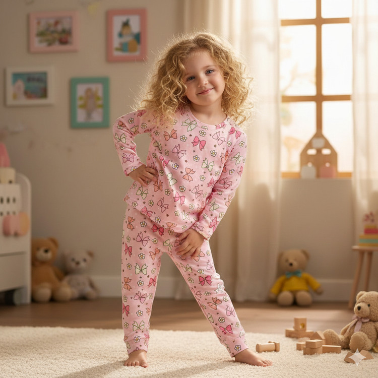 خرید آنلاین ست راحتی بچگانه طرح پاپیون سایزبندی 35 تا 45 مناسب سنین 1 تا 4 سالگی / فروشگاه بی بی ست