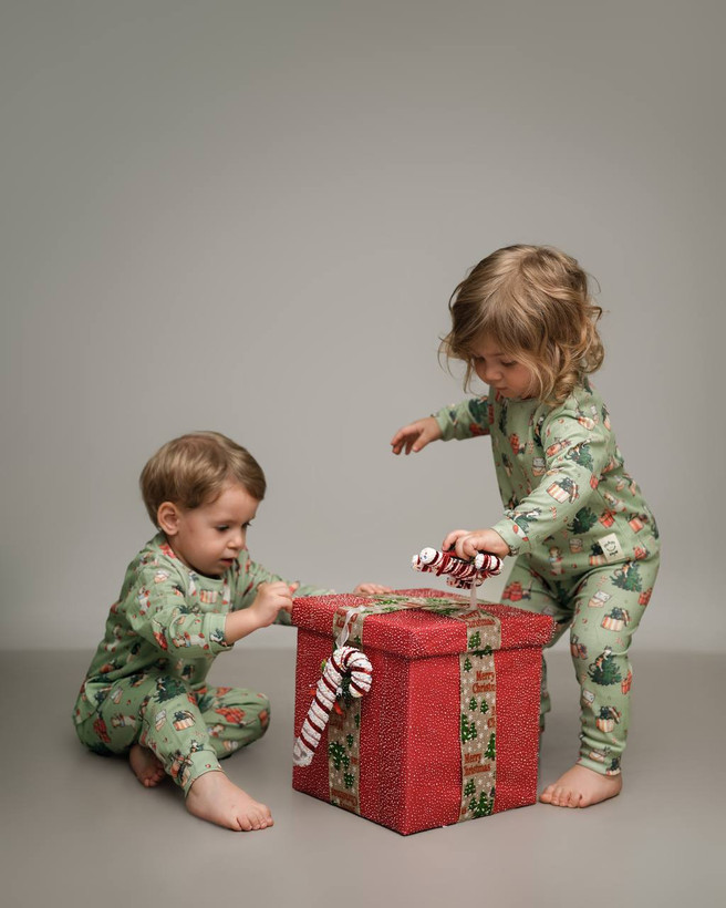خرید آنلاین ست لباس راحتی بچگانه پنبه طرح کریسمس | سایز 6 ماه تا 4 سالگی | فروشگاه پوشاک بیبی ست