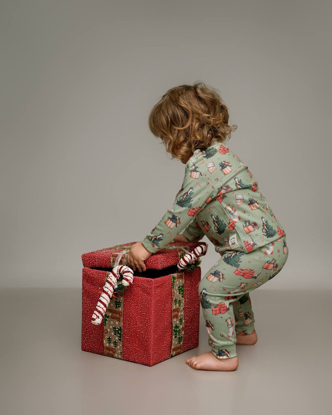 خرید آنلاین ست لباس راحتی بچگانه پنبه طرح کریسمس | سایز 6 ماه تا 4 سالگی | فروشگاه پوشاک بیبی ست
