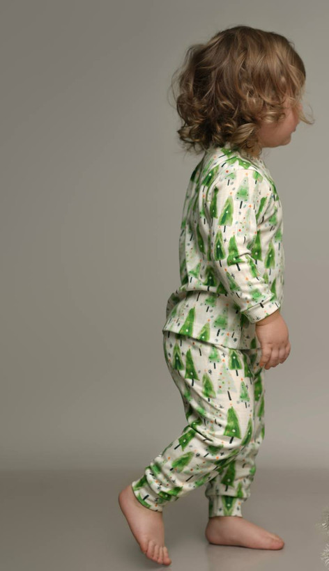 خرید آنلاین ست لباس راحتی بچگانه پنبه طرح کاج | سایز 6 ماه تا 4 سالگی | فروشگاه پوشاک بیبی ست