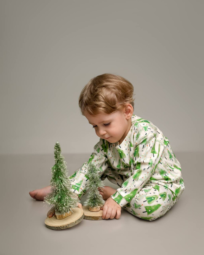 خرید آنلاین ست لباس راحتی بچگانه پنبه طرح کاج | سایز 6 ماه تا 4 سالگی | فروشگاه پوشاک بیبی ست