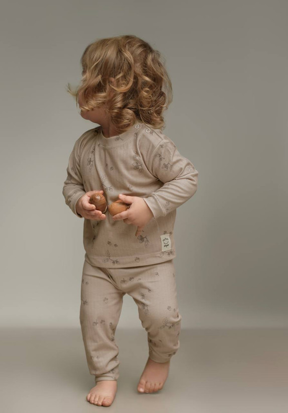خرید آنلاین ست لباس راحتی بچگانه پنبه طرح بلوط| سایز 6 ماه تا 4 سالگی | فروشگاه پوشاک بیبی ست