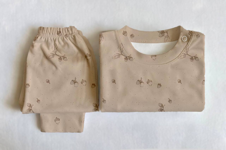 خرید آنلاین ست لباس راحتی بچگانه پنبه طرح بلوط| سایز 6 ماه تا 4 سالگی | فروشگاه پوشاک بیبی ست