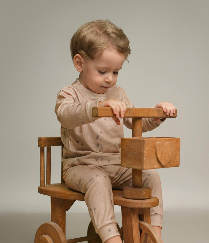 خرید آنلاین ست لباس راحتی بچگانه پنبه طرح بلوط| سایز 6 ماه تا 4 سالگی | فروشگاه پوشاک بیبی ست