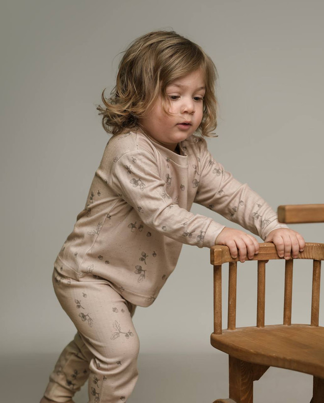 خرید آنلاین ست لباس راحتی بچگانه پنبه طرح بلوط| سایز 6 ماه تا 4 سالگی | فروشگاه پوشاک بیبی ست