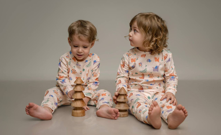 خرید آنلاین ست لباس راحتی بچگانه پنبه طرح زوو | سایز 6 ماه تا 4 سالگی | فروشگاه پوشاک بیبی ست