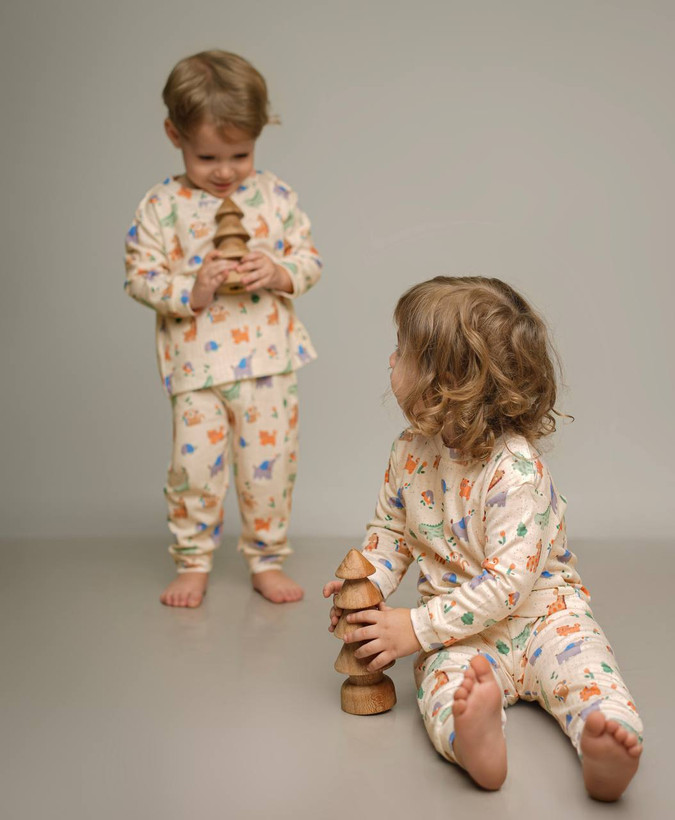 خرید آنلاین ست لباس راحتی بچگانه پنبه طرح زوو | سایز 6 ماه تا 4 سالگی | فروشگاه پوشاک بیبی ست