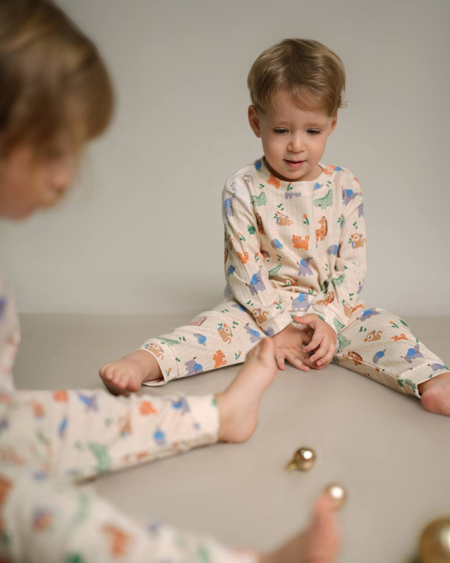 خرید آنلاین ست لباس راحتی بچگانه پنبه طرح زوو | سایز 6 ماه تا 4 سالگی | فروشگاه پوشاک بیبی ست