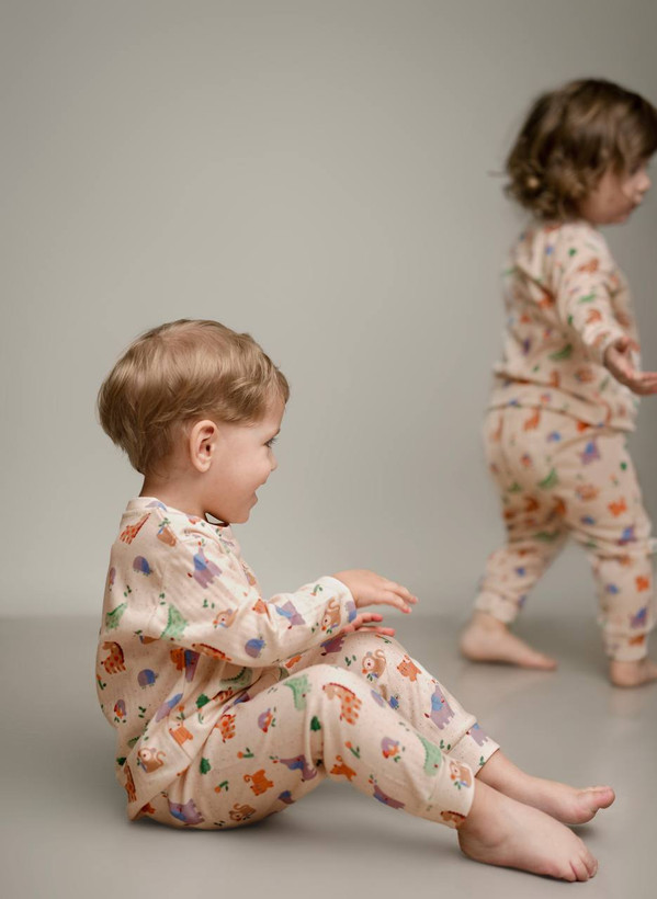 خرید آنلاین ست لباس راحتی بچگانه پنبه طرح زوو | سایز 6 ماه تا 4 سالگی | فروشگاه پوشاک بیبی ست