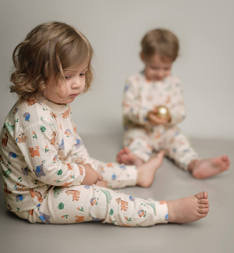 خرید آنلاین ست لباس راحتی بچگانه پنبه طرح زوو | سایز 6 ماه تا 4 سالگی | فروشگاه پوشاک بیبی ست