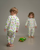 خرید آنلاین ست لباس راحتی بچگانه پنبه طرح دایناسورهای رنگی | سایز 6 ماه تا 4 سالگی | فروشگاه بیبی ست