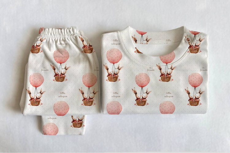 خرید آنلاین ست لباس راحتی بچگانه پنبه طرح بالون | سایز 6 ماه تا 4 سالگی | فروشگاه پوشاک بیبی ست