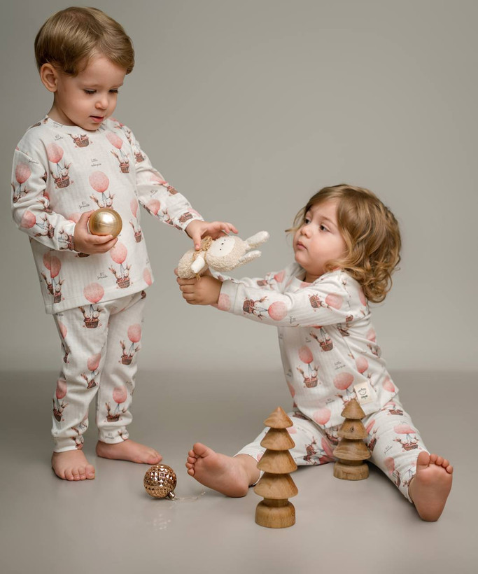 خرید آنلاین ست لباس راحتی بچگانه پنبه طرح بالون | سایز 6 ماه تا 4 سالگی | فروشگاه پوشاک بیبی ست