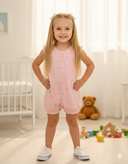 خرید رامپر دخترانه پنبه طرح قلب ریز | مناسب ۶ تا ۳۶ ماهگی | رنگبندی صورتی