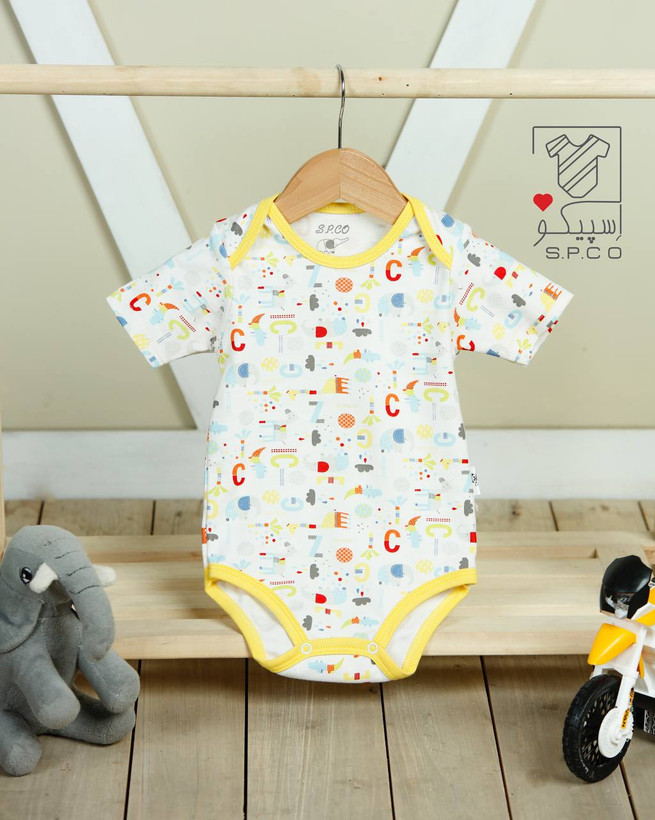 لباس سرویس باز نوزادی پنبه طرح فیل | ست نوزادی نرم و ضدحساسیت تا یکسال