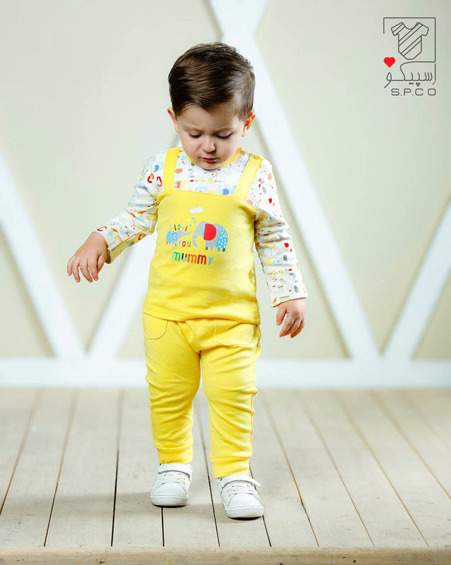 لباس سرویس باز نوزادی پنبه طرح فیل | ست نوزادی نرم و ضدحساسیت تا یکسال