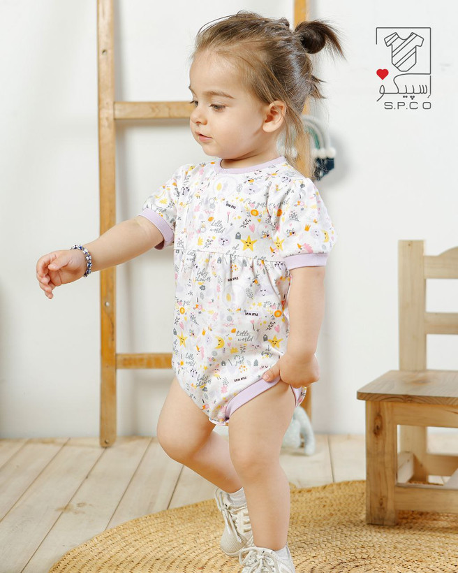 سرویس تکهای نوزادی دخترانه پنبه طرح السا برند اسپیکو | مناسب نوزاد تا یکسال