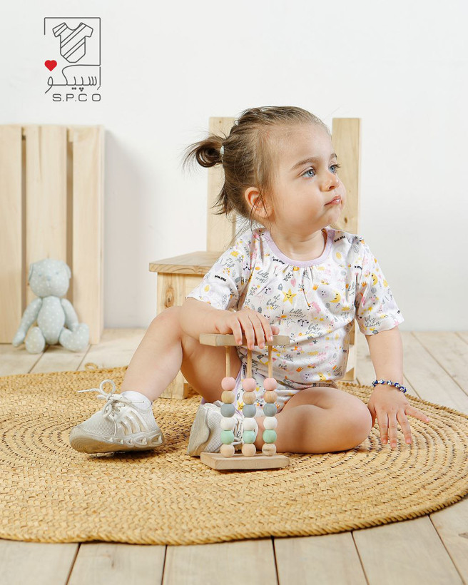 سرویس تکهای نوزادی دخترانه پنبه طرح السا برند اسپیکو | مناسب نوزاد تا یکسال