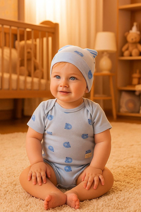 سرویس تکهای نوزادی پسرانه پنبه طرح آرتا برند اسپیکو | ست نوزادی نرم و ضدحساسیت تا یکسال