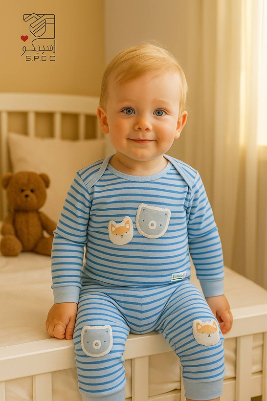 سرویس تکهای نوزادی پسرانه پنبه طرح آرتا برند اسپیکو | ست نوزادی نرم و ضدحساسیت تا یکسال