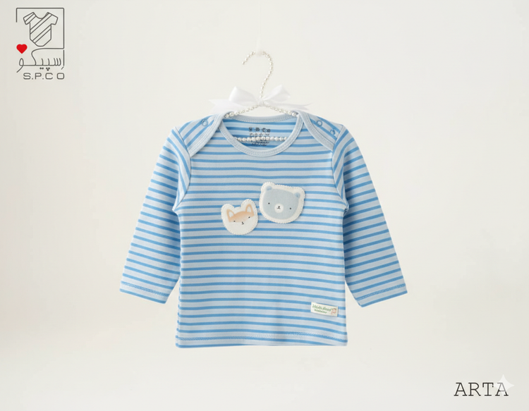 سرویس تکهای نوزادی پسرانه پنبه طرح آرتا برند اسپیکو | ست نوزادی نرم و ضدحساسیت تا یکسال