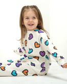 خرید لباس راحتی مادر و کودک جنس پنبه چاپ قلبی مناسب سنین 1.5 تا 8 سال و سایز free مناسب 36 تا 48