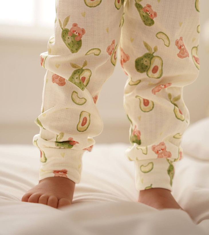 خرید آنلاین ست لباس راحتی بچگانه پنبه طرح آووکادو | سایز 6 ماه تا 4 سالگی | فروشگاه بیبی ست