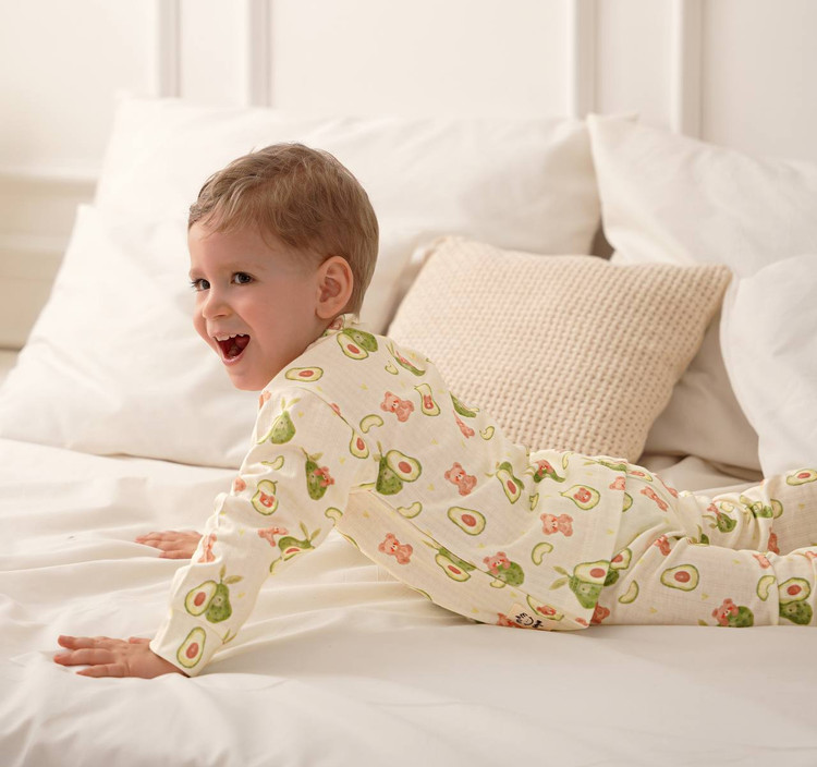 خرید آنلاین ست لباس راحتی بچگانه پنبه طرح آووکادو | سایز 6 ماه تا 4 سالگی | فروشگاه بیبی ست