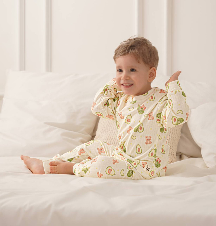 خرید آنلاین ست لباس راحتی بچگانه پنبه طرح آووکادو | سایز 6 ماه تا 4 سالگی | فروشگاه بیبی ست