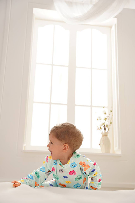 خرید ست لباس راحتی بچگانه پنبه طرح ابرهای رنگی | سایز 6 ماه تا 4 سالگی | فروشگاه بیبی ست