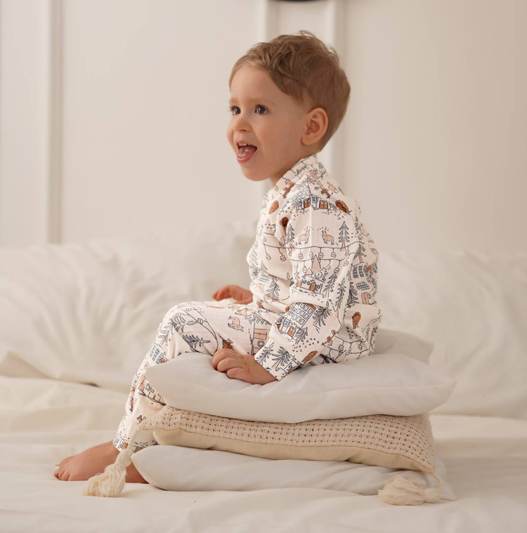 خرید ست لباس راحتی بچگانه پنبه طرح جشن کوهستان | سایز 6 ماه تا 4 سالگی | فروشگاه بیبی ست