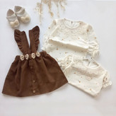 خرید ست دو تکه سارافون و بلوز دخترانه مدل ملیسا | مناسب 1 تا 4 سال | لباس شیک کودک | بی بی ست