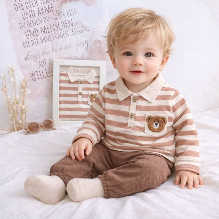 خرید ست بلوز شلوار پسرانه مجلسی برونو | مناسب 1 تا 4 سال | بی بی ست