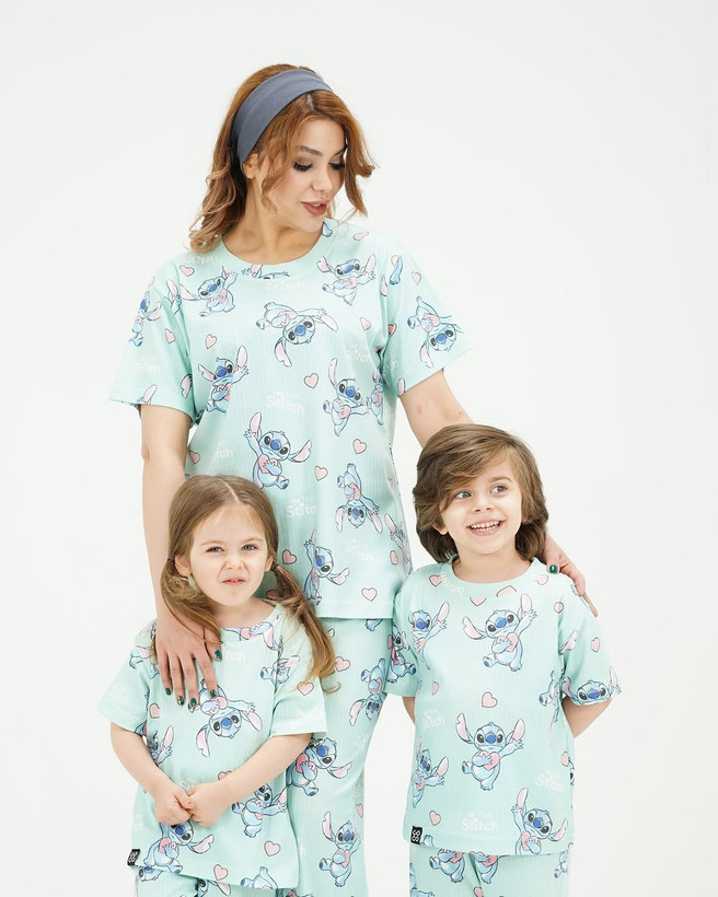 خرید لباس راحتی مادر و کودک جنس پنبه چاپ استیج 1 مناسب سنین 1.5 تا 8 سال و سایز free مناسب 36 تا 48