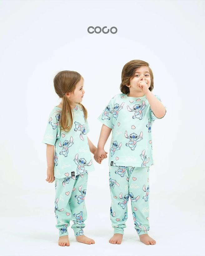 خرید لباس راحتی مادر و کودک جنس پنبه چاپ استیج 1 مناسب سنین 1.5 تا 8 سال و سایز free مناسب 36 تا 48