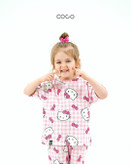 خرید لباس راحتی مادر و کودک جنس پنبه چاپ کیتی مناسب سنین 1.5 تا 8 سال و سایز free مناسب 36 تا 48