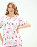 خرید لباس راحتی مادر و کودک جنس پنبه چاپ کیتی مناسب سنین 1.5 تا 8 سال و سایز free مناسب 36 تا 48