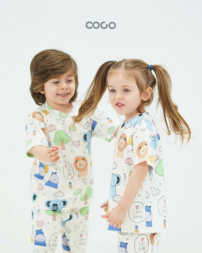 خرید لباس راحتی مادر و کودک جنس پنبه چاپ جنگل مناسب سنین 1.5 تا 8 سال و سایز free مناسب 36 تا 48