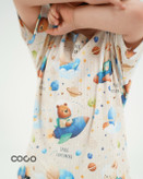 خرید لباس راحتی مادر و کودک جنس پنبه چاپ خرس مناسب سنین 1.5 تا 8 سال و سایز free مناسب 36 تا 48