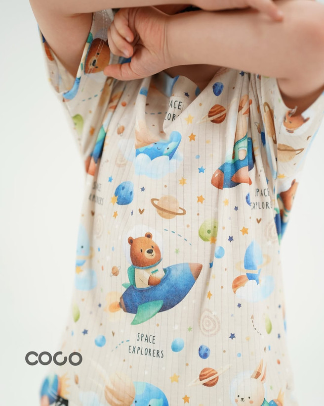 خرید لباس راحتی مادر و کودک جنس پنبه چاپ خرس مناسب سنین 1.5 تا 8 سال و سایز free مناسب 36 تا 48