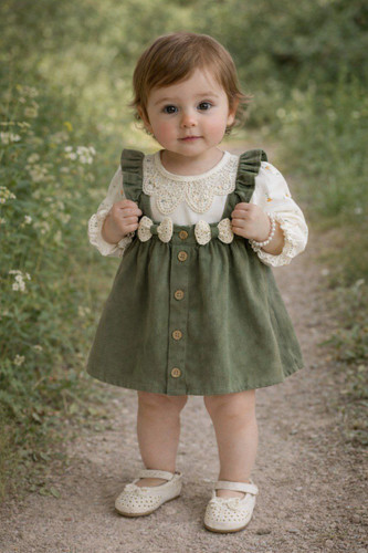 خرید ست دو تکه سارافون و بلوز دخترانه مدل ملینا | مناسب 1 تا 4 سال | بی بی ست