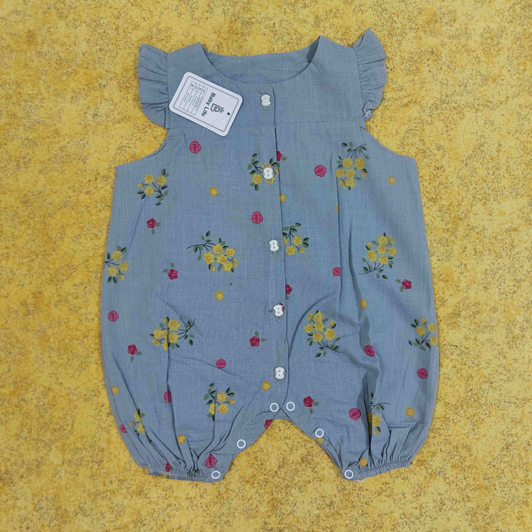 خرید رامپر لینن پنبه دخترانه طرحهای متنوع از برند بی بی لایف مناسب سنین 6 الی 36 ماهگی