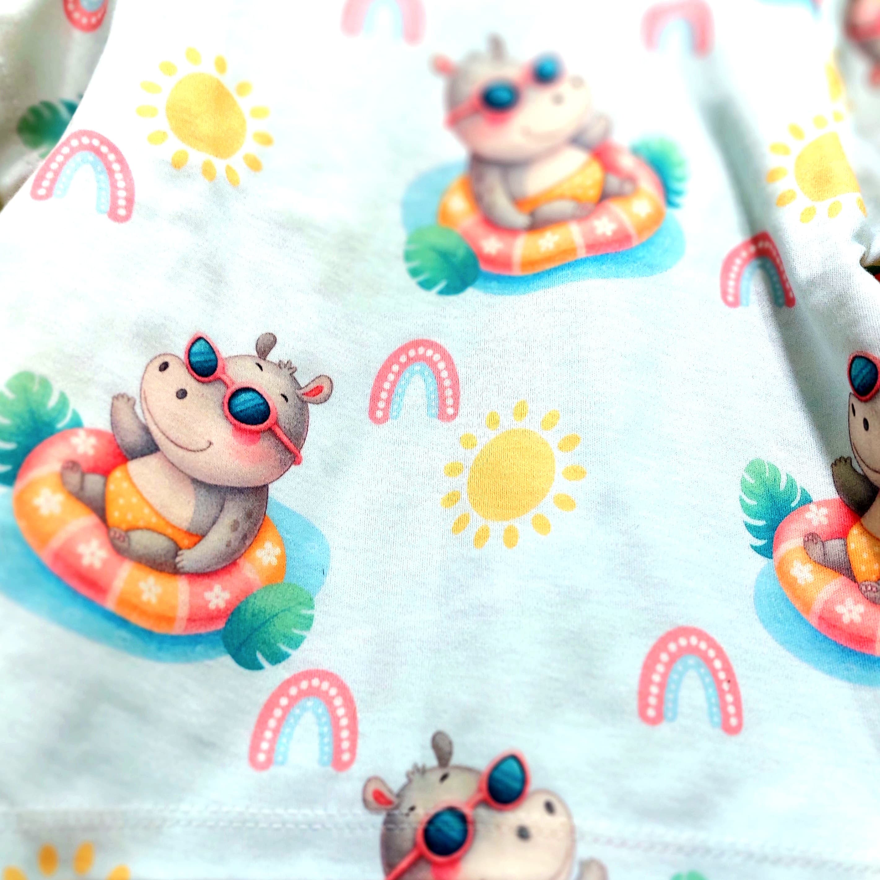 خرید آستین کوتاه و شلوار راحتی بچگونه 1 تا 6 سال سایزبندی 35 تا 50 قابل شستشو با وایتکس